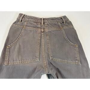 Eckhaus Latta Gray Wash Jeans Raw Hem Straight Leg Womens 26 Statement Pockets